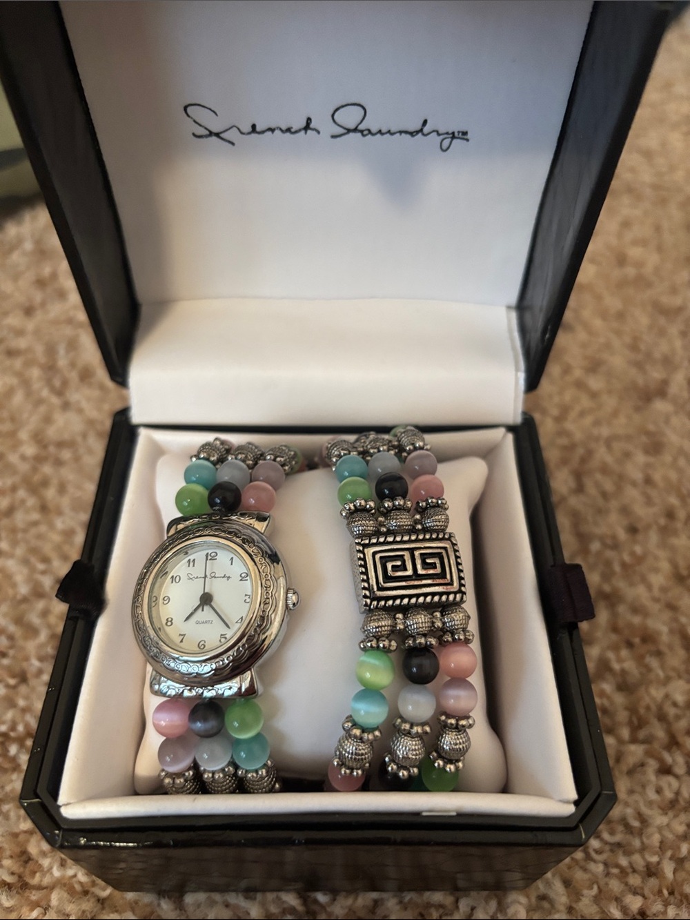 Samantha Savoy Multicolor Beaded Bracelet Watch Set